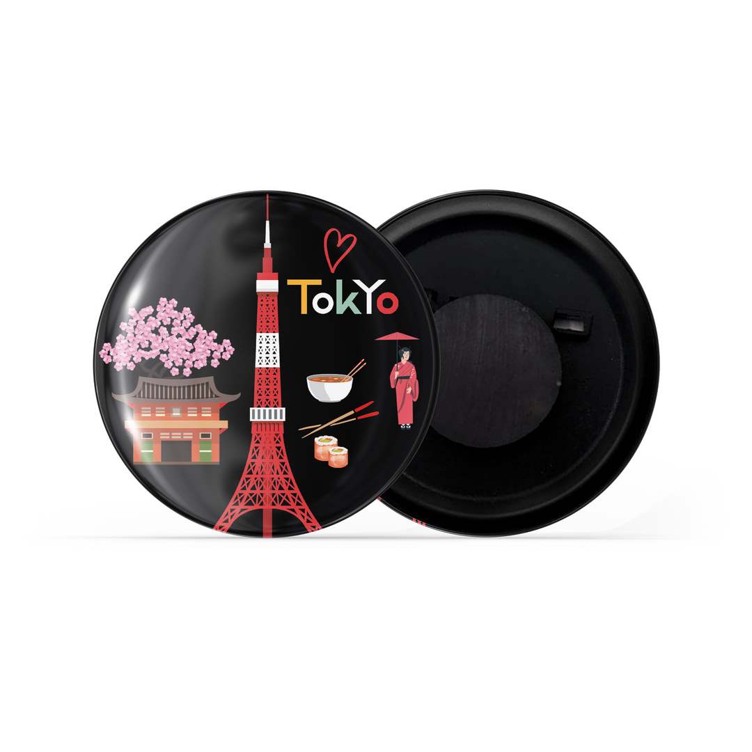 dhcrafts Fridge Magnet Multicolor Japan Tokyo D2 Glossy Finish Design Pack of 1 (58mm)